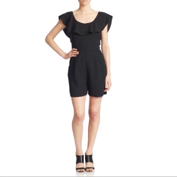 French Connection Pants - French Connection black ruffle romper shorts 2